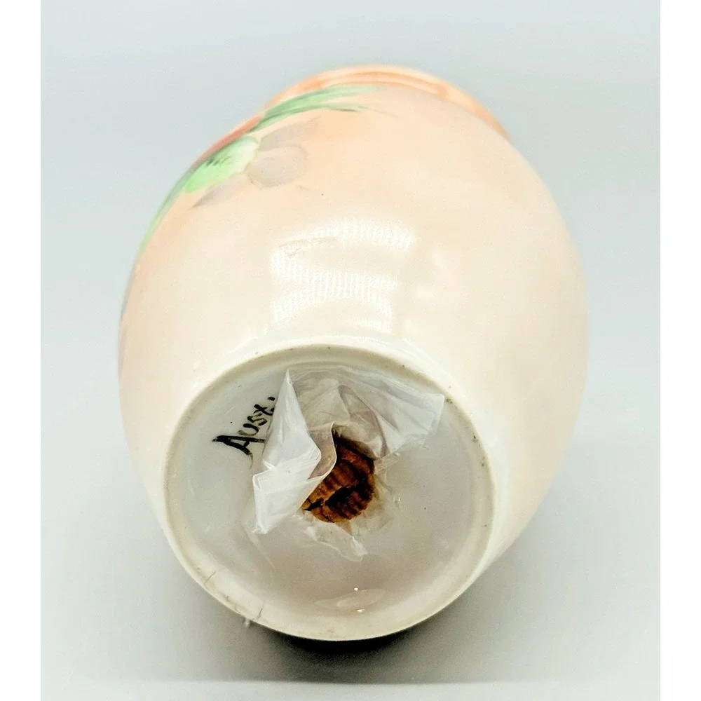 Vintage‎ Hand Painted Floral Satin Glass Sugar Shaker Muffineer Austria 4.5 inch